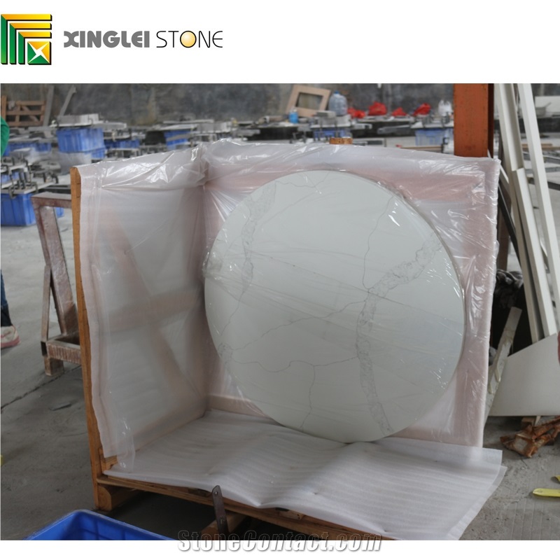 Calacatta Carrara White Quartz Desk Tops, Kitchen Countertops,Tabletops