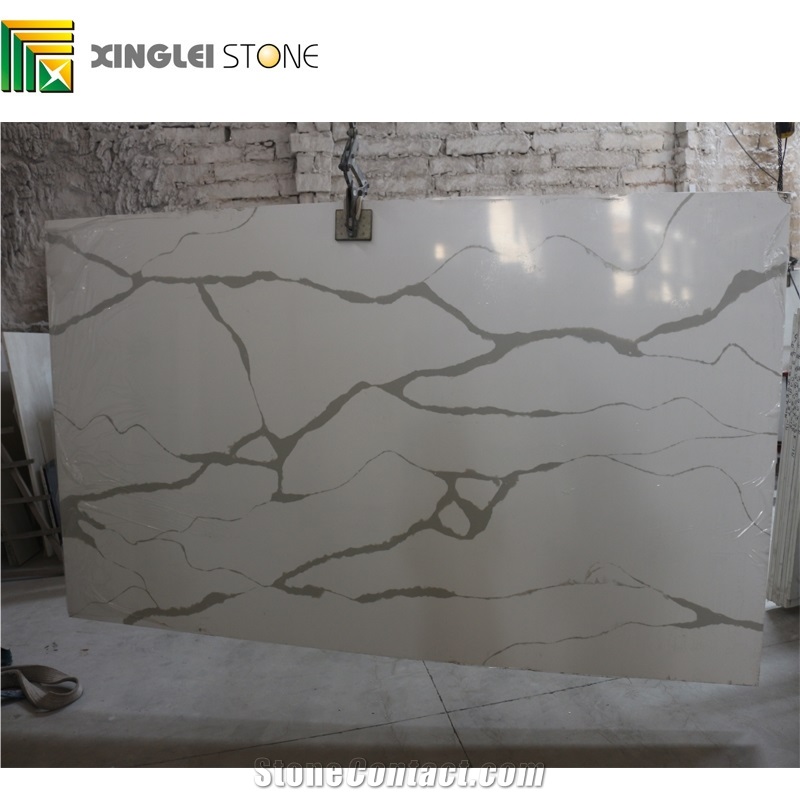 Calacatta Carrara White Quartz Kitchen Countertops,Island Tops,Worktop