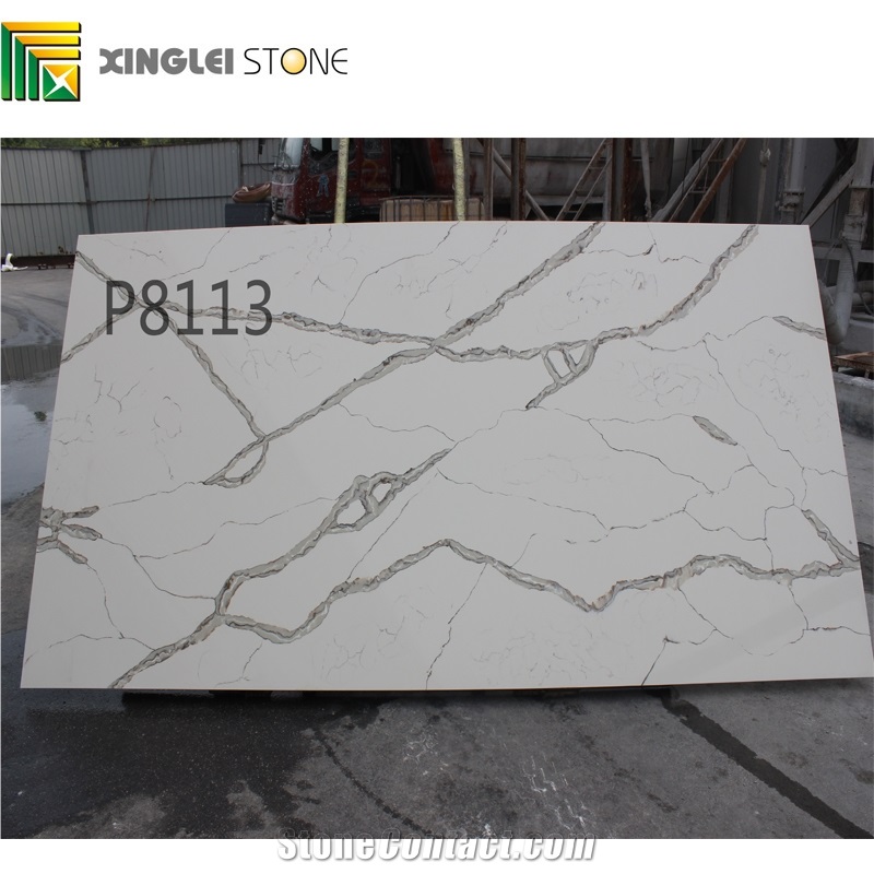Calacatta Carrara White Quartz Kitchen Countertops,Island Tops,Worktop