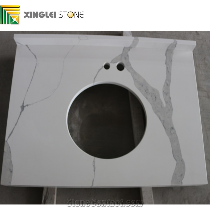 Calacatta White Quartz Bathroom Vanities/Bath Countertops/Tops
