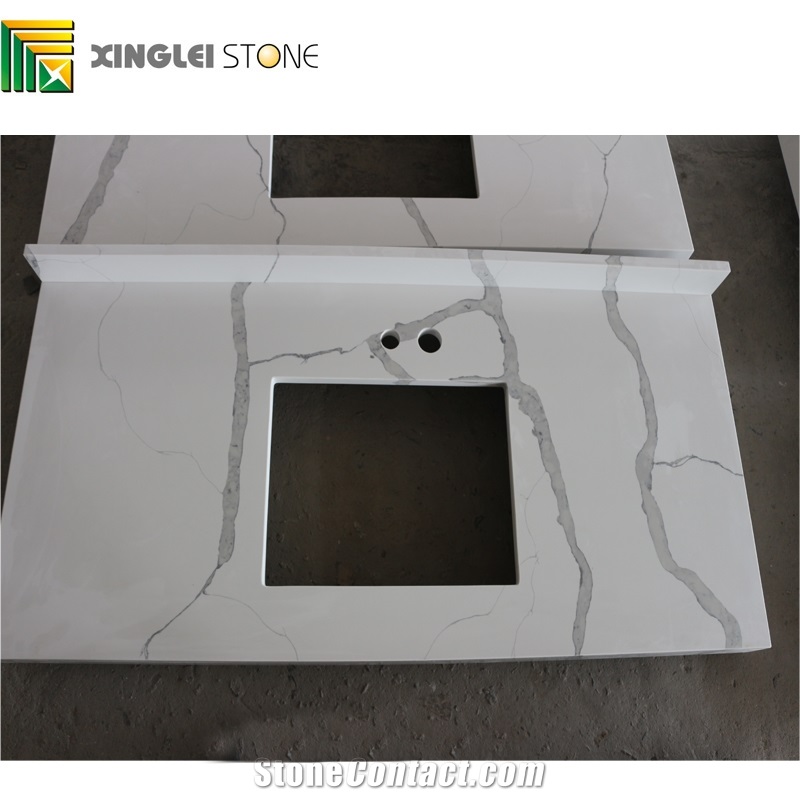 Calacatta White Quartz Bathroom Vanities/Bath Countertops/Tops