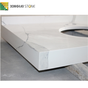 Calacatta White Quartz Bathroom Vanities/Bath Countertops/Tops