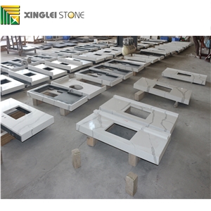 Calacatta White Quartz Bathroom Vanities/Bath Countertops/Tops