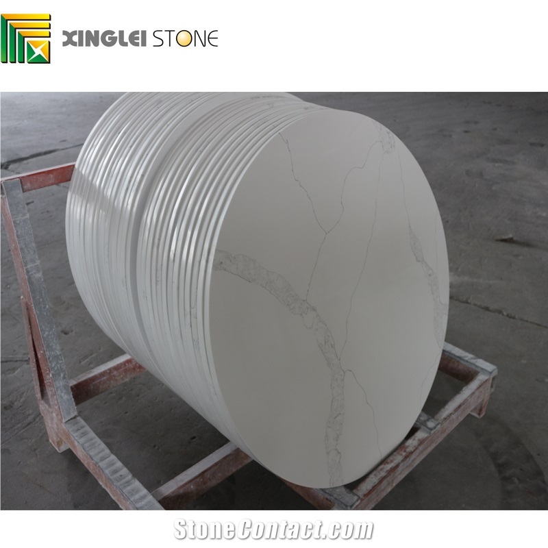 Calacatta White, White Artificial Quartz Table Top,Bianco Calacatta Marble Look