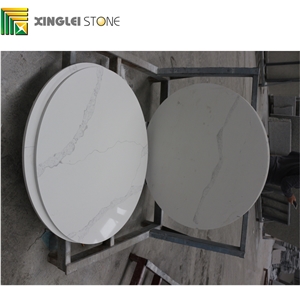 Calacatta White, White Artificial Quartz Table Top,Bianco Calacatta Marble Look