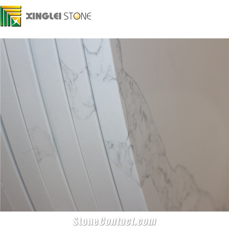 Calacatta White, White Artificial Quartz Table Top,Bianco Calacatta Marble Look