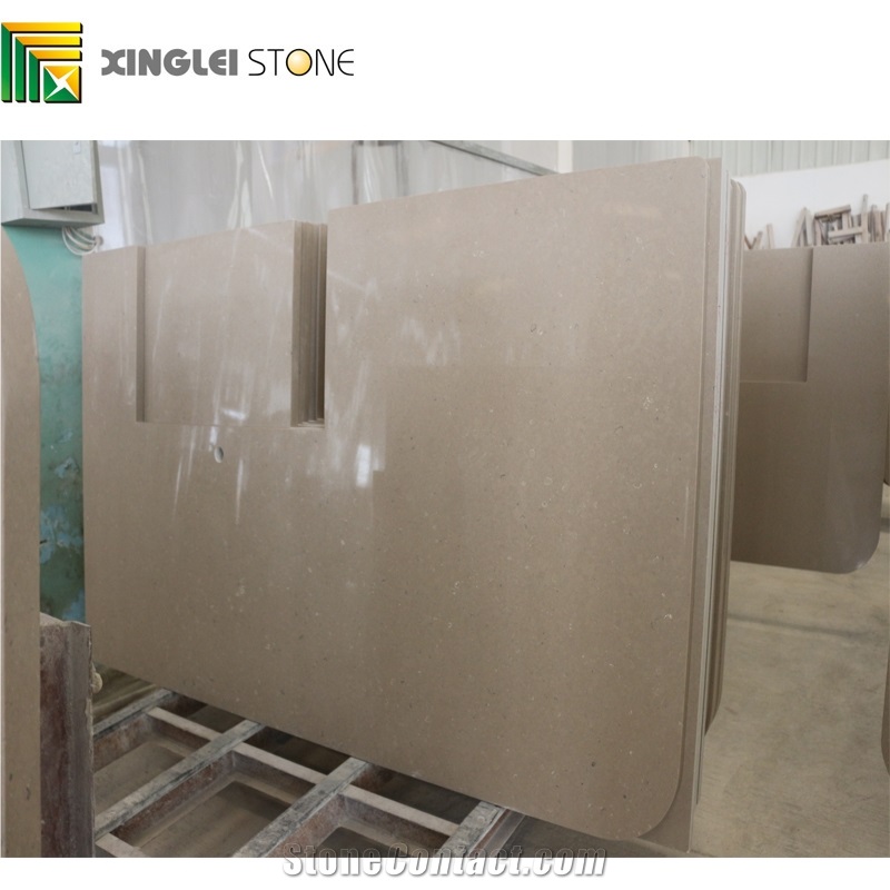 Crystal Particles Beige Quartz Kitchen Countertops,Island Tops,Worktop