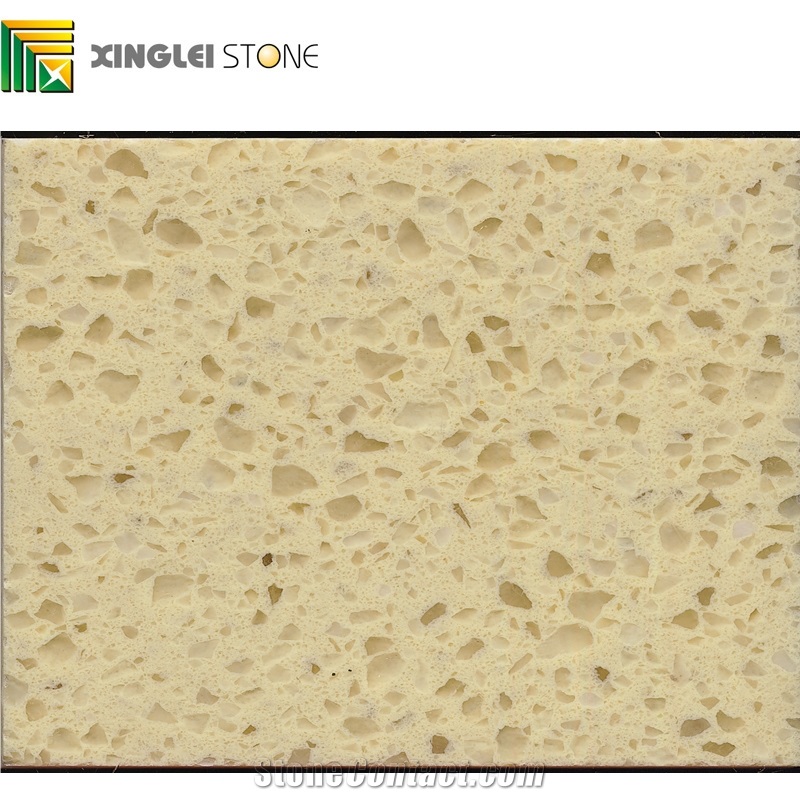 Crystal Particles Beige Quartz Kitchen Countertops,Island Tops,Worktop
