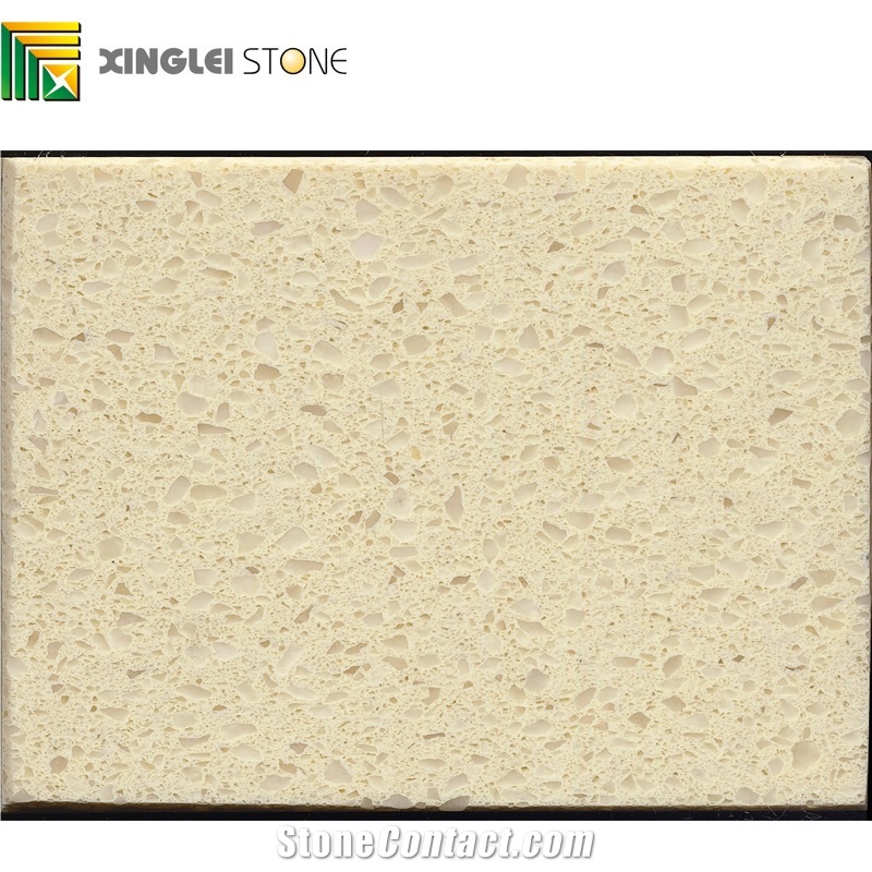Crystal Particles Beige Quartz Slabs,Tiles,Wall