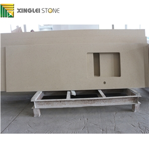 Crystal Particles Beige Quartz Slabs,Tiles,Wall