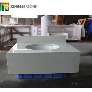 Crystal Particles White Quartz Bathroom Countertops,Bath Top