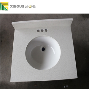 Crystal White Quartz Bath Tops/Vanities, White Quartz Bathroom Tops