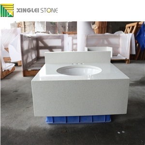 Crystal White Quartz Bath Tops/Vanities, White Quartz Bathroom Tops