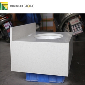 Crystal White Quartz Bath Tops/Vanities, White Quartz Bathroom Tops
