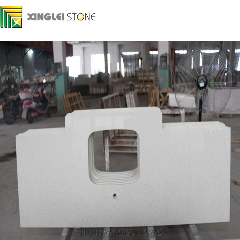 Crystal White Quartz Countertops, Galaxy White Artificial Stone Tops