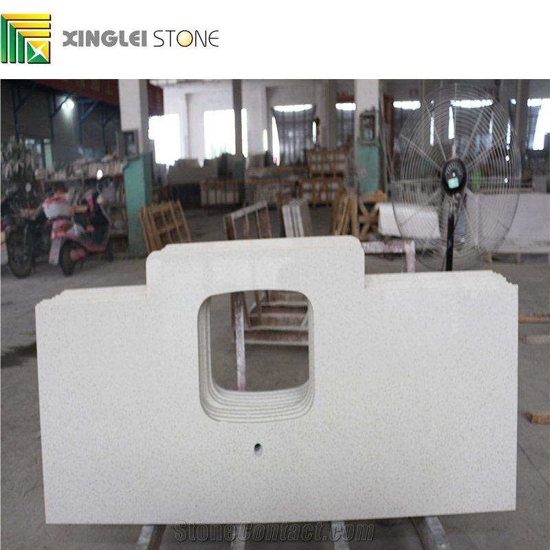 Crystal White Quartz Countertops, Galaxy White Artificial Stone Tops
