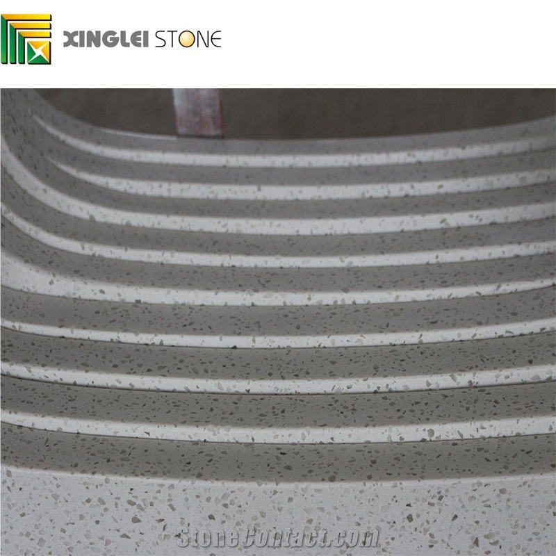 Crystal White Quartz Countertops, Galaxy White Artificial Stone Tops