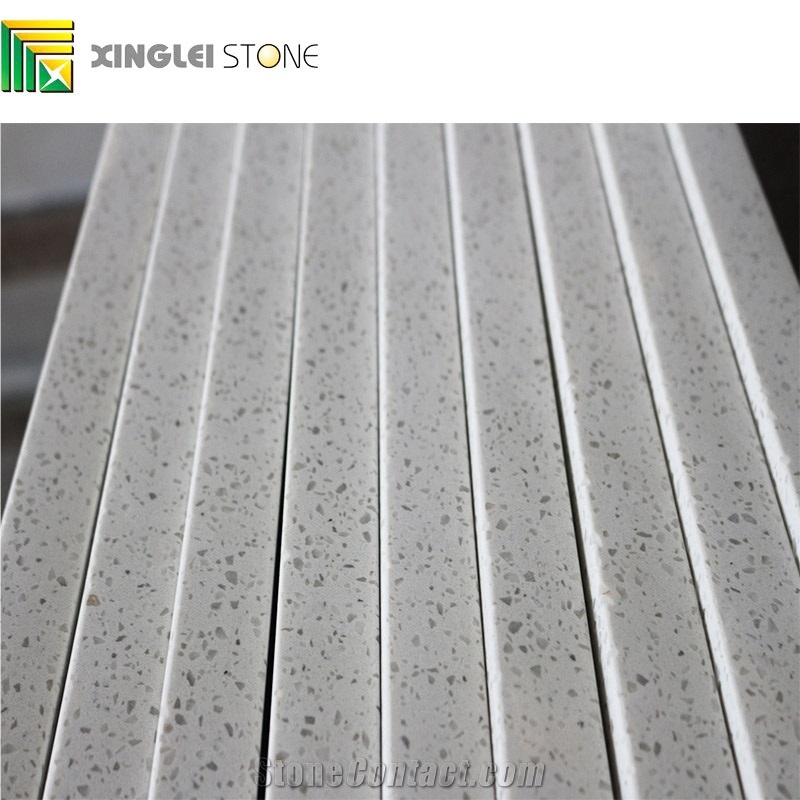 Crystal White Quartz Countertops, Galaxy White Artificial Stone Tops