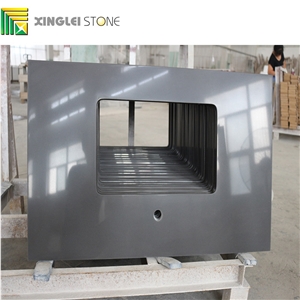 Pure Grey Quarz Bath Tops/ Vanities, Grey Artificial Quartz Countertop