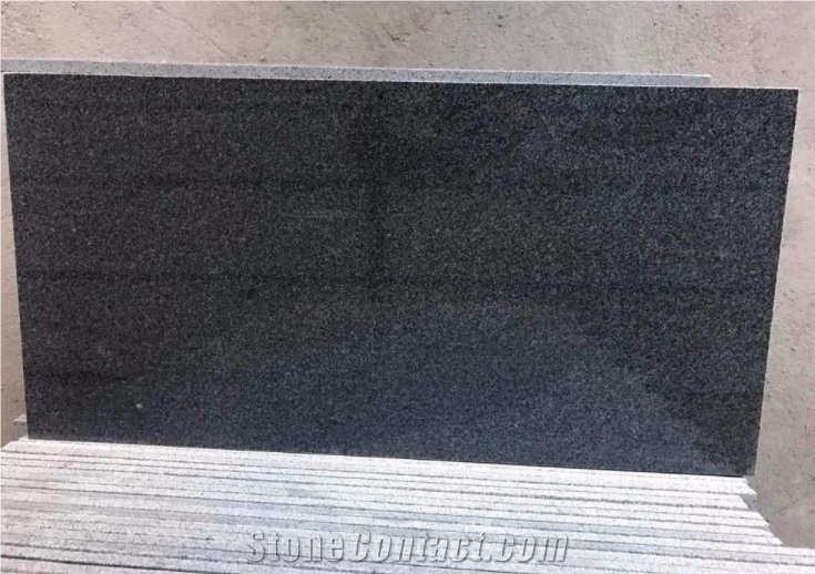 G654 Granite Flamed Flooring Tile Slab, Padang Black Granite