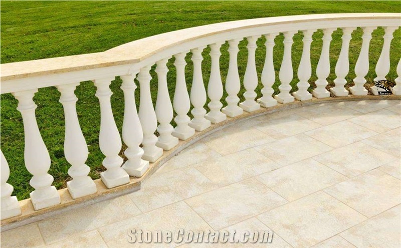 Baluster Natural Stone White Marble Railings