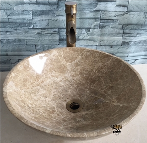 Mf017 Stone Basin Emperador Light