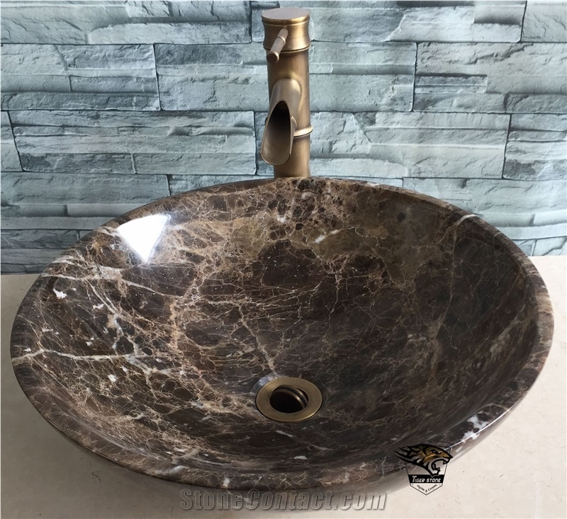 Mf018 Stone Wash Basin Emperador Dark