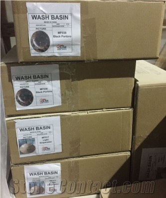 Mf018 Stone Wash Basin Emperador Dark