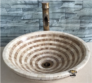 Mosaic Wash Basin Round Shape