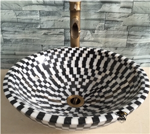 Mosaic Wash Basin Round Shape