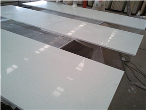 Artificial Pure White Quartz Prefab Countertop, Quartz Countertops