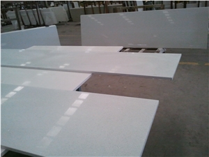 Artificial Pure White Quartz Prefab Countertop, Quartz Countertops