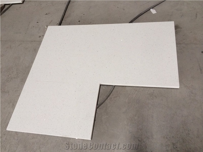 Artificial Pure White Quartz Prefab Countertop, Quartz Countertops