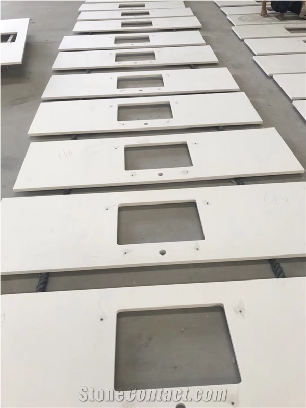 Pure White Quartz Countertops,Quartz Desk Tops,Quartz Bench Tops