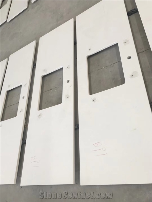 Pure White Quartz Countertops,Quartz Desk Tops,Quartz Bench Tops