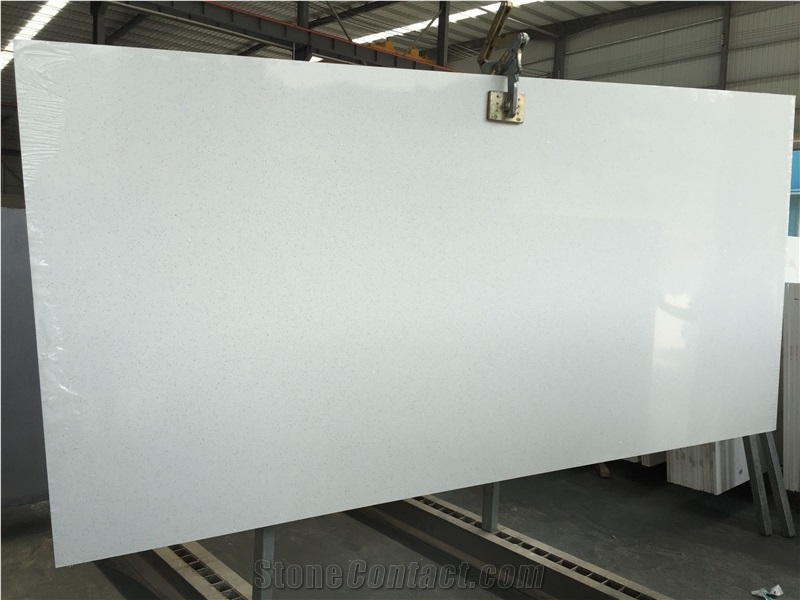Sparkling White Quartz, Crystal White Quartz, White Quartz Slab