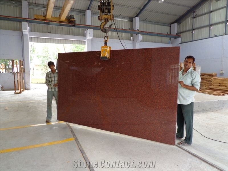 New Imperial Red Granite / Red Ruby Granite Slabs or Tiles Form India