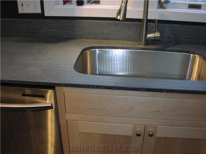 Satin Galaxy Schist Kitchen Countertop