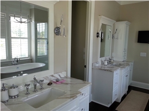 Another Great Project Calacatta Gold Marble Master Vanity Top