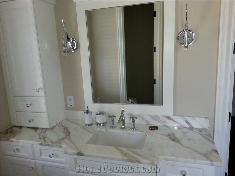 Another Great Project Calacatta Gold Marble Master Vanity Top