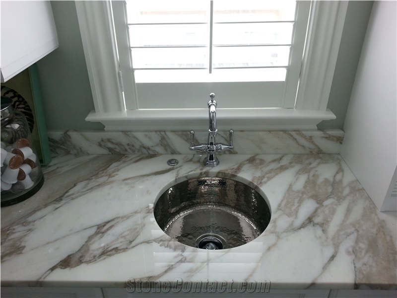 Another Great Project Calacatta Gold Marble Master Vanity Top