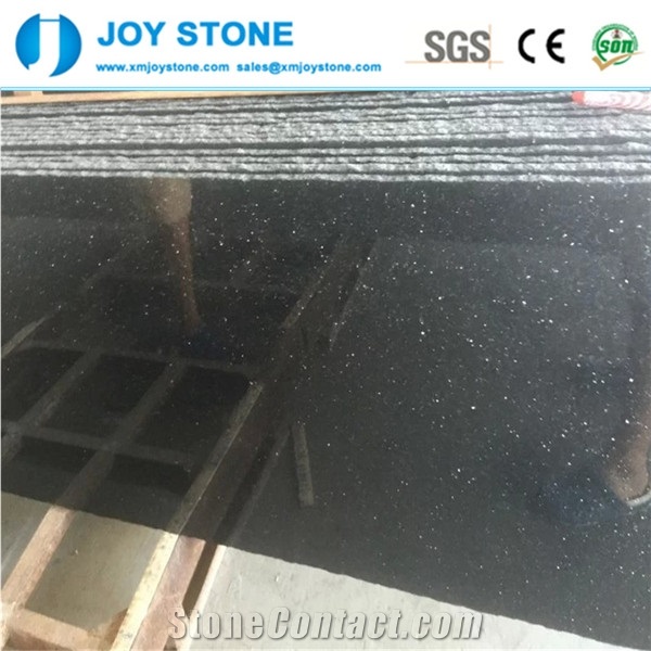 Good Quality Polished Spark Black Star Galaxy Granite Half Slabs Tiles