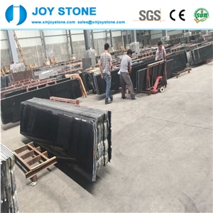 Good Quality Polished Spark Black Star Galaxy Granite Half Slabs Tiles