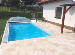 Classic Travertine 3cm Sawn Cut Pool Pavers, Pool Coping