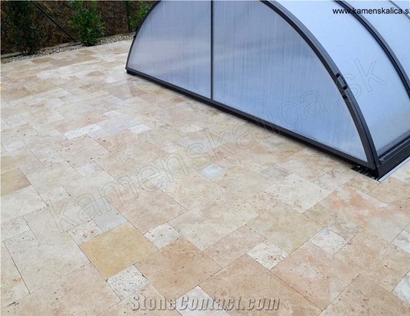 Classic Travertine 3cm Sawn Cut Pool Pavers, Pool Coping