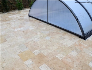 Classic Travertine 3cm Sawn Cut Pool Pavers, Pool Coping