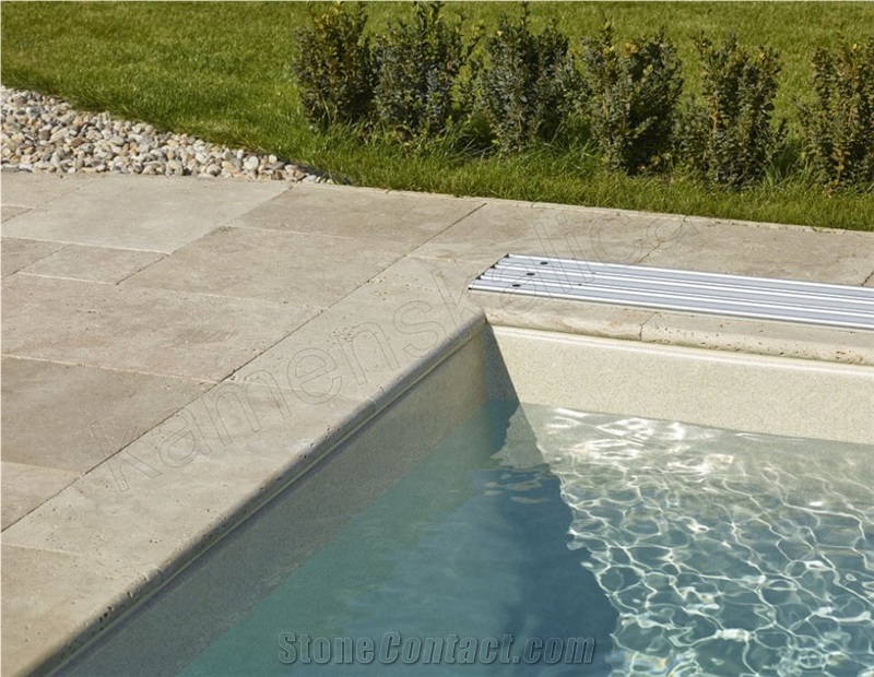Classic Travertine 3cm Sawn Cut Pool Pavers, Pool Coping