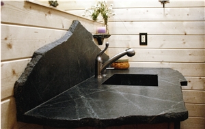 Black Minas Soapstone Bathroom Top Custom Design