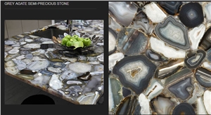 Grey Agate Semi Precious Stone