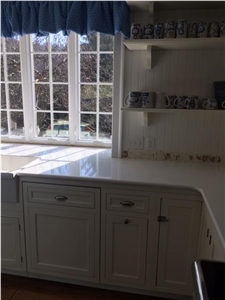 White Cliff Cambria Quartz Farmhouse Country Kitchen